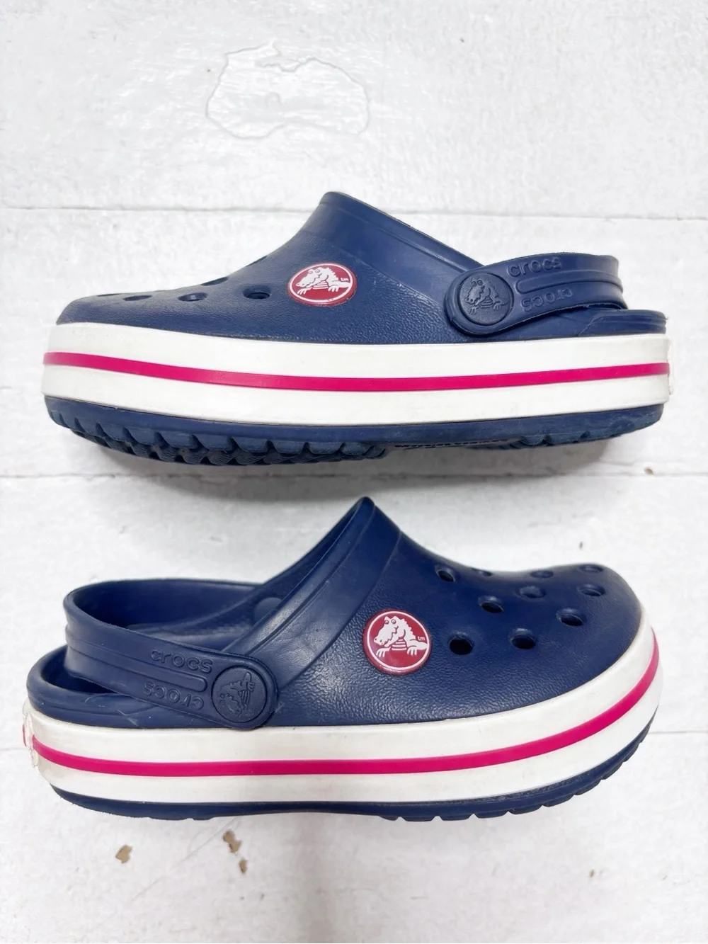 Crocs Crocband Clogs Navy White Red Size 8/9